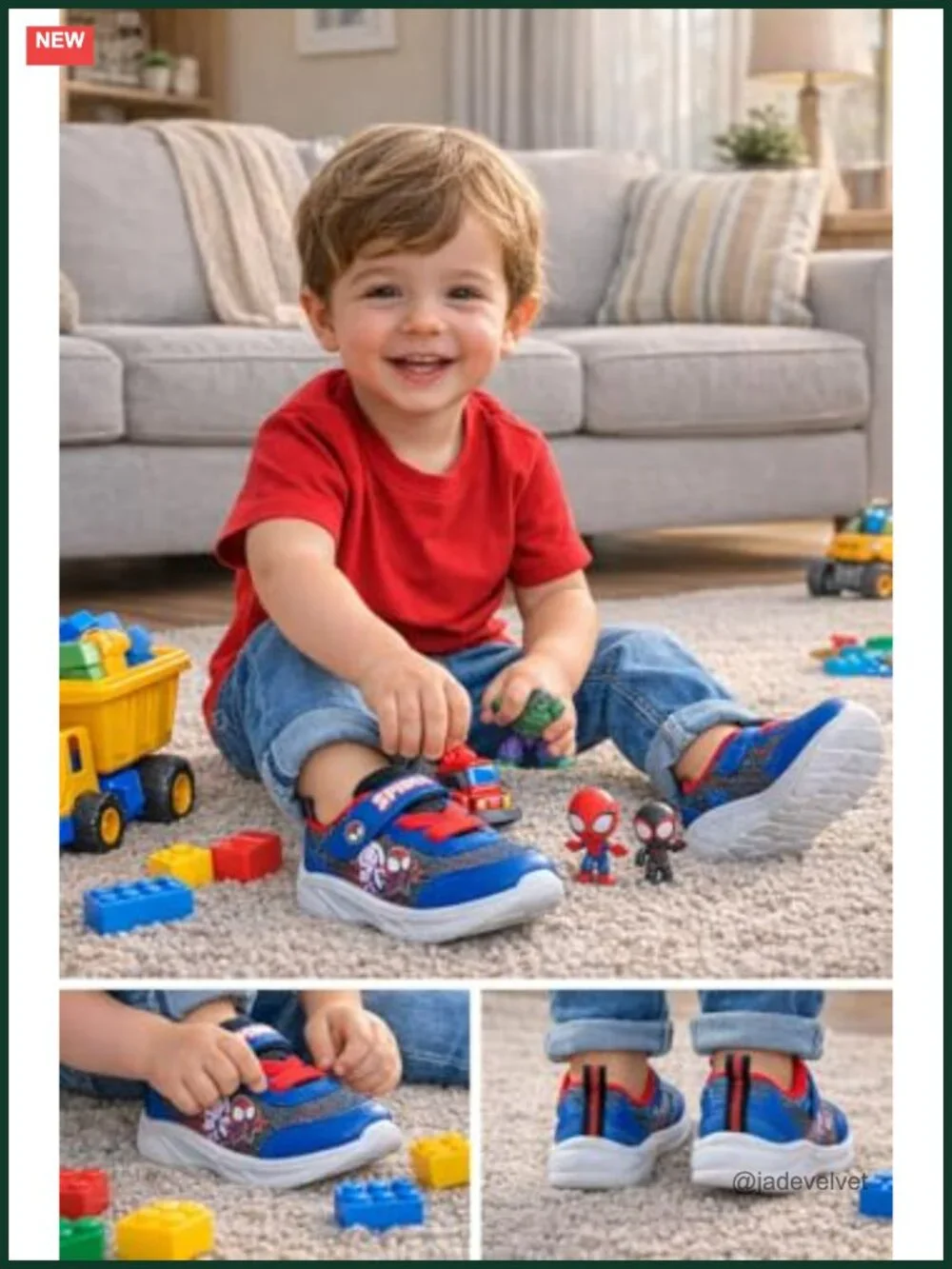 Toddler Athletic Sneakers with Velcro Closure, Breathable Mesh Upper, Non-Slip